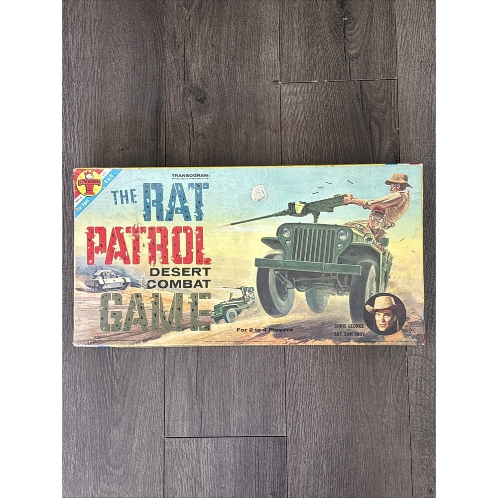 Vintage Transogram Rat Patrol Desert Combat Board Game 1966 TV Complete Rare